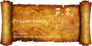Prajda Kevin névjegykártya
